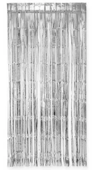 KAPI BANNER FON METALİZE İTHAL GÜMÜŞ 1X2 METRE 1 ADET