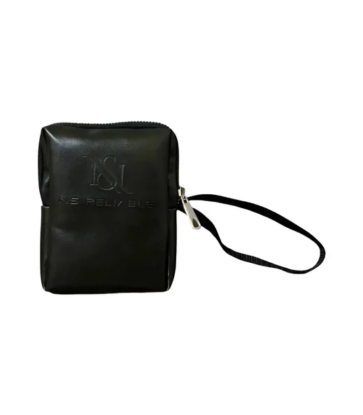 4'lü Makyaj Organizeri Kozmetik Çanta Seti & 3'lü Makyaj Süngeri - Siyah - 10