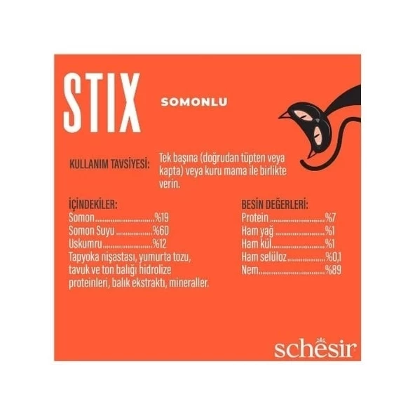 Schesir Cat Stick Somonlu Sıvı Kedi Ödül Maması 6 Adet 15 Gr - 5