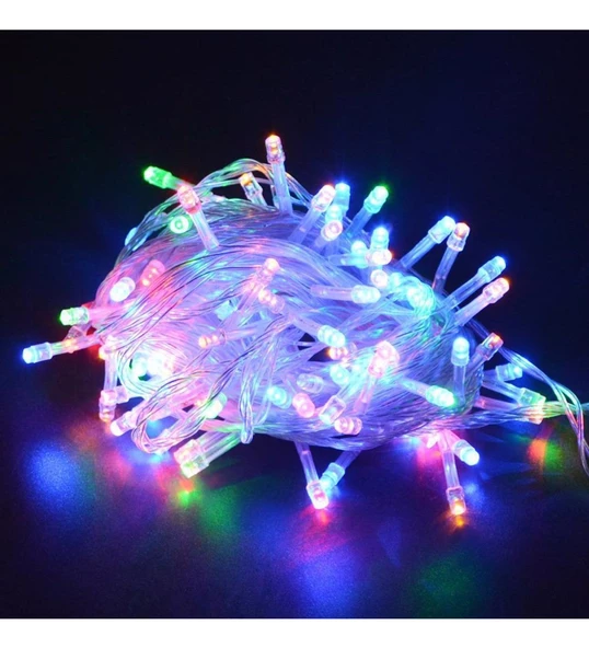 Tayfun 10 Metre 100 Ledli Fişli LED Işık RGB Karışık Renk Yılbaşı Led Işık Dekor Lambası Yılbaşı Ağacı Işığı - 2
