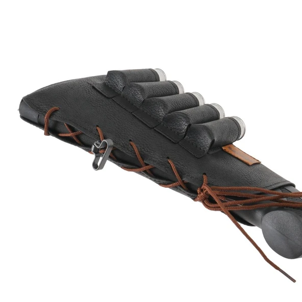 Deri Dipçik Fişekliği - Savage - Siyah - 5'li - Resim 7