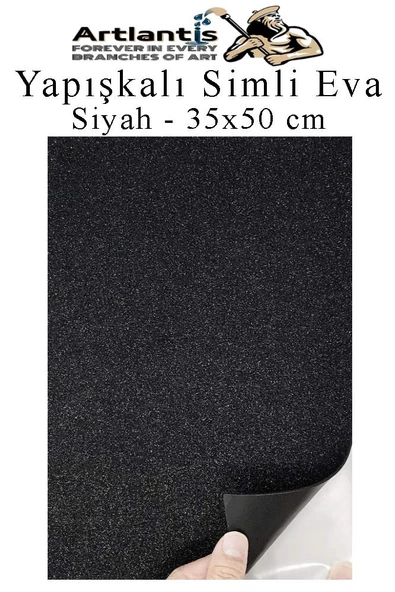 Yapışkanlı Simli Eva 35x50 cm 1 Adet Simli Yapışkanlı Eva Süngeri Okul Kreş Anasınıfı Elişi Etkinlikleri Hobi - 9