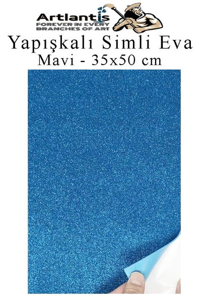 Yapışkanlı Simli Eva 35x50 cm 1 Adet Simli Yapışkanlı Eva Süngeri Okul Kreş Anasınıfı Elişi Etkinlikleri Hobi - 6
