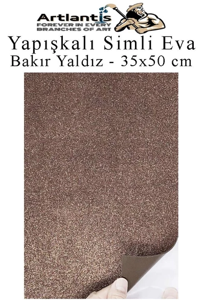 Yapışkanlı Simli Eva 35x50 cm 1 Adet Simli Yapışkanlı Eva Süngeri Okul Kreş Anasınıfı Elişi Etkinlikleri Hobi - 2