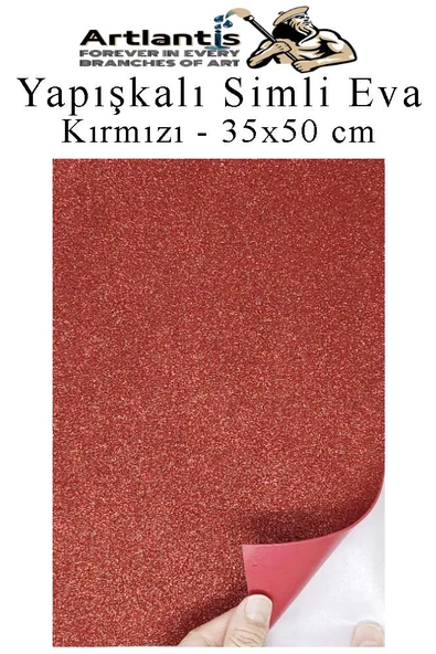 Yapışkanlı Simli Eva 35x50 cm 1 Adet Simli Yapışkanlı Eva Süngeri Okul Kreş Anasınıfı Elişi Etkinlikleri Hobi - 5