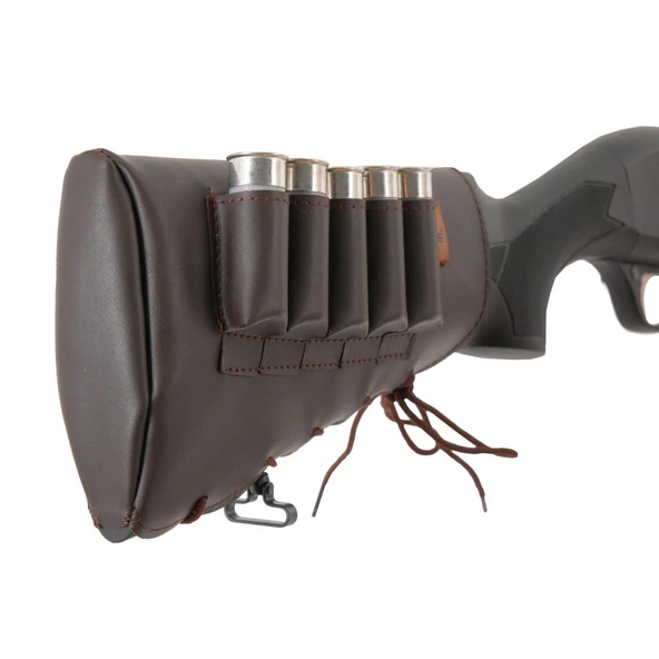 Deri Dipçik Fişekliği - Savage - Kahve - 5'li - 3