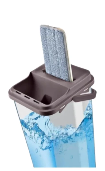 2 Aşamalı Kurutma Sistemli, 2 Bölmeli Microfiber Flat Mop Seti, Temizlik Seti - 3