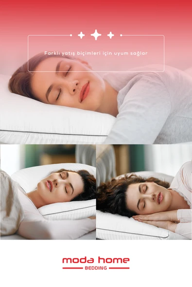 Moda Home Bedding 2 Adet Nano Jel Kaz Tüyü etkili mikrojel dolgulu ortopedik Yastık - 4