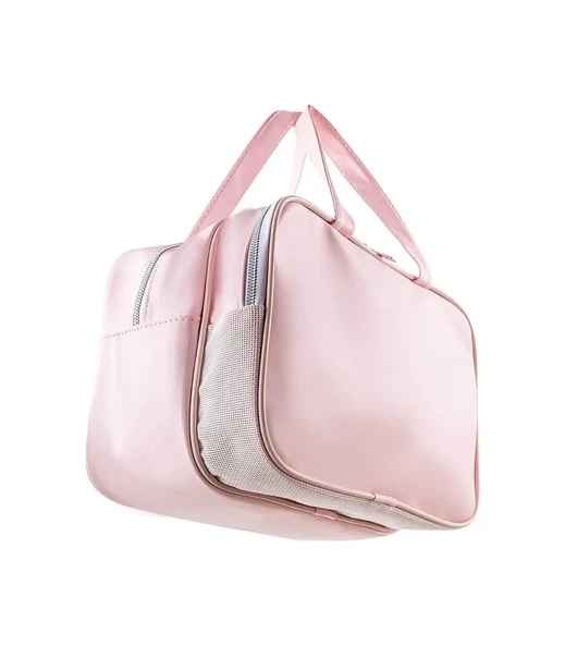 Şeffaf Çift Bölmeli Seyahat Makyaj Organizeri Kozmetik Çantası - Açık Pembe XL - 4