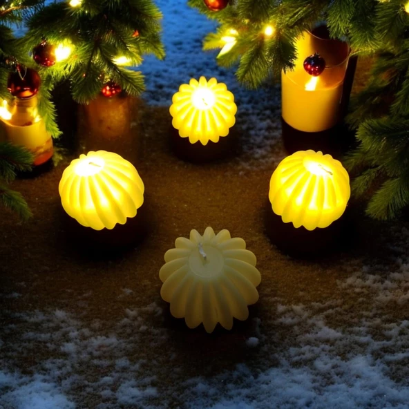 VIP KALİTE LED IŞIKLI MUM 6 ADET YILBAŞI NOEL MUMU  PİLLİ GÜN IŞIĞI MUM 6 YILBAŞI MUMU SÜSLERİ - Resim 4