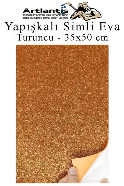 Yapışkanlı Simli Eva 35x50 cm 1 Adet Simli Yapışkanlı Eva Süngeri Okul Kreş Anasınıfı Elişi Etkinlikleri Hobi - 10
