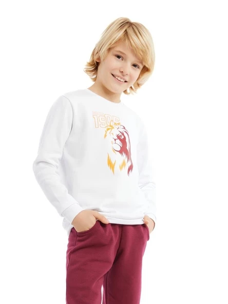 Galatasaray Orijinal Lisanslı Beyaz Çocuk Sweat Ahşap Kutulu - 3