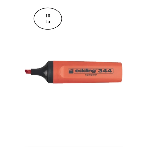 Edding Fosforlu Kalem Nar Çiçeği Kırmızı E-344 10'lu