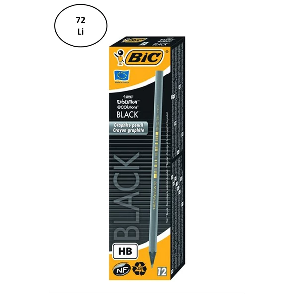 Bic Evolution Black HB Kurşun Kalem 72'li