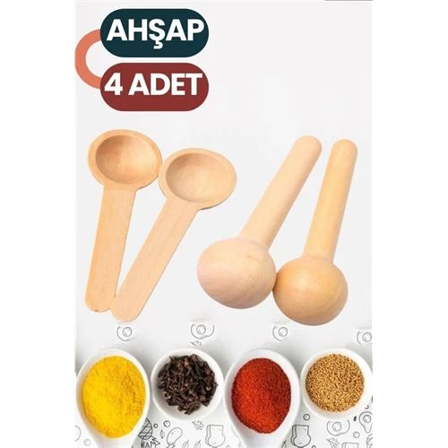 ModaCar Baharat Kaşığı 7 cm Mini Doğal Ahşap El Yapımı