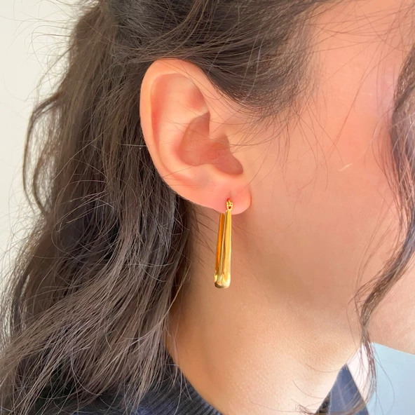 BZ Altın Kaplama Uzun Kadın Küpe UNK-745 - 2