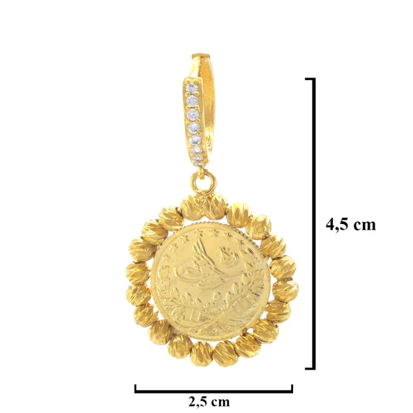 BZ Altın Kaplama Reşatlı Dorikalı Kadın Küpe UNK-751 - 3