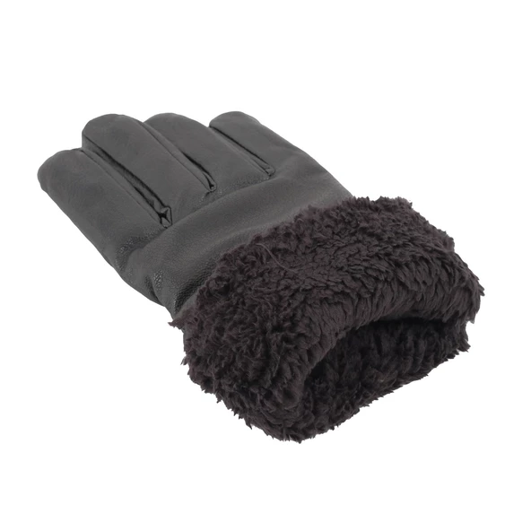 Erkek Deri Eldiven - İçi Peluşlu - Savex - Siyah - 137-A - 3