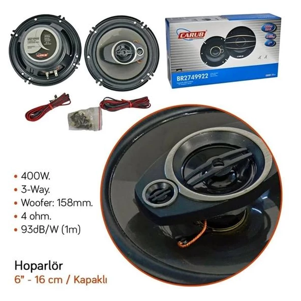 Hko Hoparlör Kapaklı 400W 16Cm 6 İnc 2 Li Takım - 4