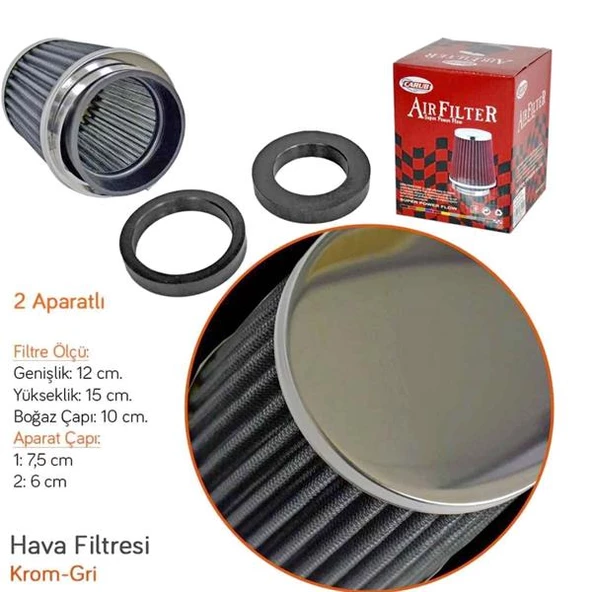 Hko Hava Filtresi 2 Aparat Krom Gri (Küçük) - 2