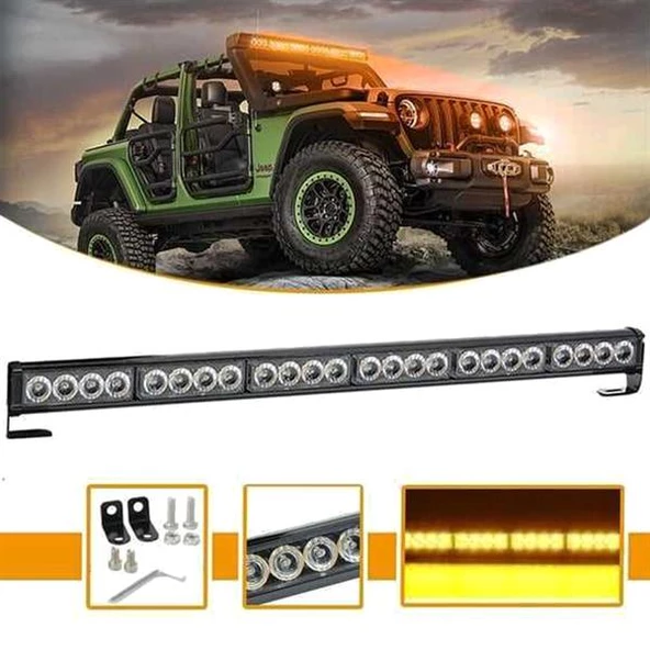 Hko Off Road Tepe Lambası 9 Modlu 65Cm 24Led 12-24V Turuncu - 2