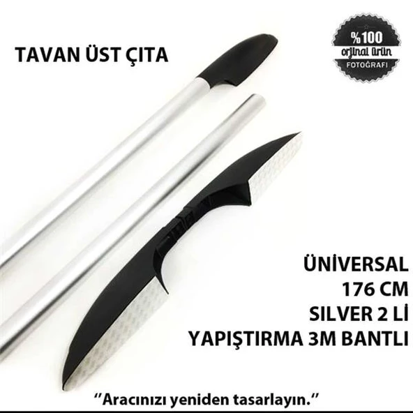 Hko Tavan Üst Çıta Üniversal 176 Cm Sılver 2 Li Yapıstırma 3M Bantlı - 3