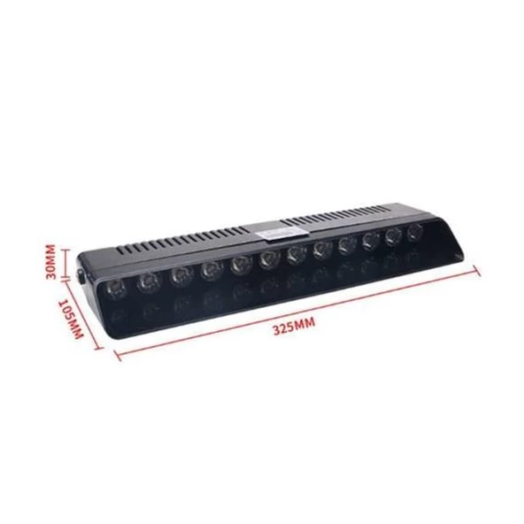 Hko Cam İçi Çakar Lamba Kırmızı-Mavi-Beyaz 12 Led 12V Fonksiyonlu - 3