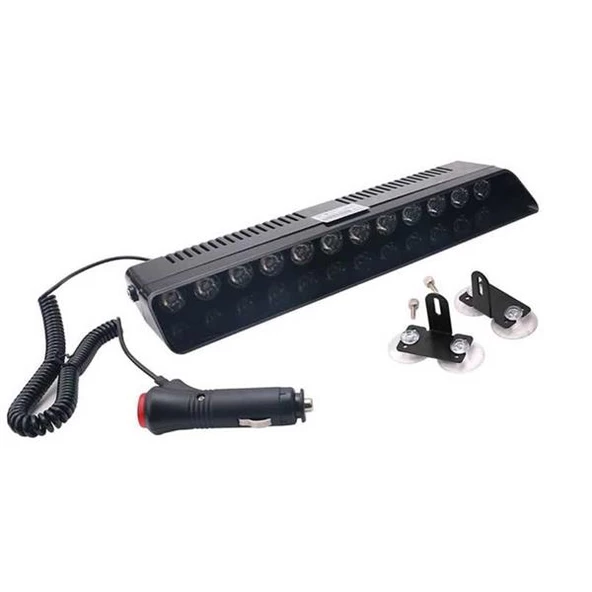 Hko Cam İçi Çakar Lamba Kırmızı-Mavi-Beyaz 12 Led 12V Fonksiyonlu - 5