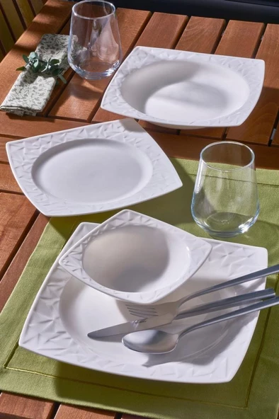 Güral Porselen Vivente 24 Parça 6 Kişilik Bone Yemek Takımı - 2