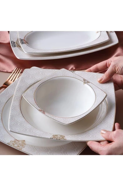 Güral Porselen Caroline 54 Parça 12 Kişilik Yemek Takımı 5994 - 2