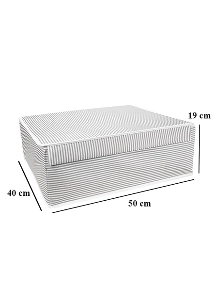2 Adet Çok Amaçlı Kapaklı Kutu Baza Boy Gri 50x40x19 cm - 2
