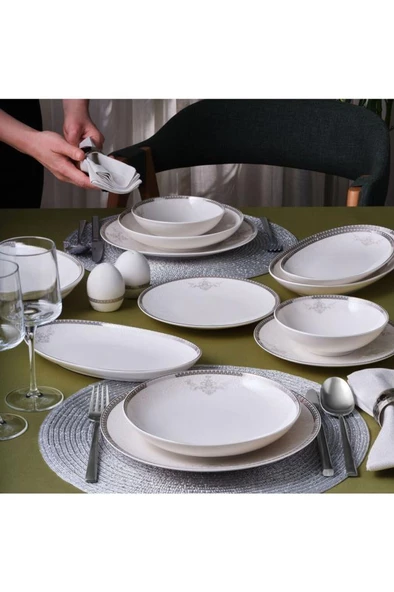 Güral Porselen Camelia 54 Parça 12 Kişilik Yemek Takımı - 65781
