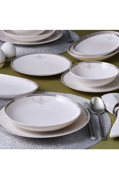Güral Porselen Camelia 54 Parça 12 Kişilik Yemek Takımı - 65781 - 2