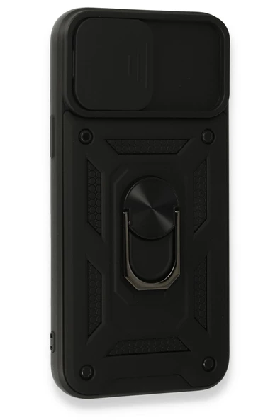 Nevarium iPhone 15 Pro Max Uyumlu Kılıf Pars Lens Sürgülü Yüzüklü Standlı Korumalı Kılıf - Resim 3