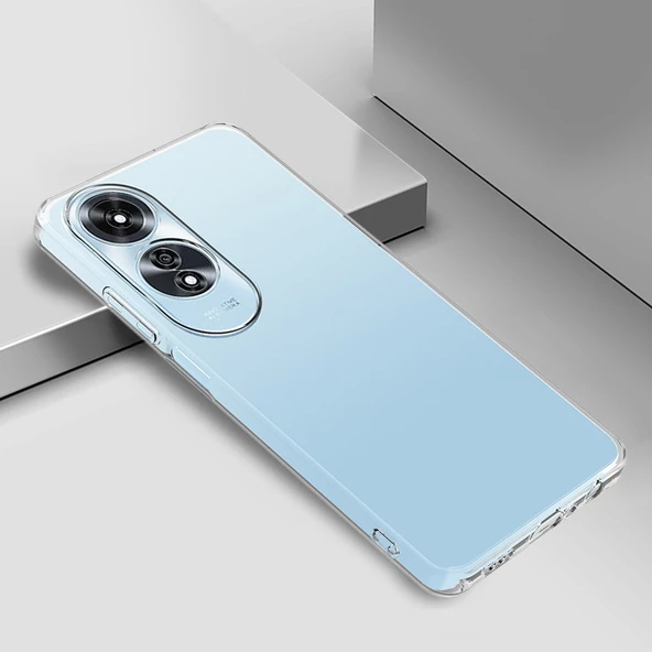 Nevarium Oppo A60 Uyumlu Kılıf Lüx Şeffaf Kamera Korumalı Silikon Kılıf - Resim 2