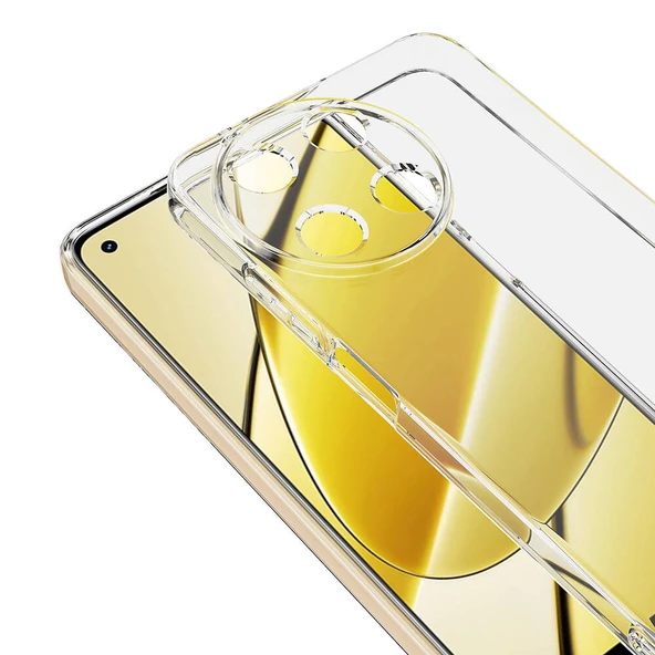 Nevarium Realme 11 4G Uyumlu Kılıf Lüx Şeffaf Kamera Korumalı Silikon Kılıf - Resim 3