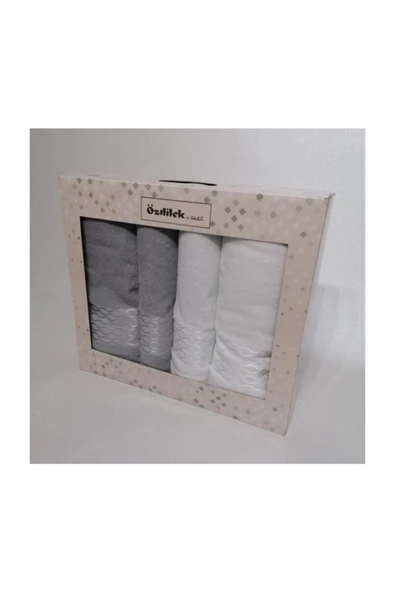 Elissa Best Set Hamam Takımı Gri - Beyaz - 2