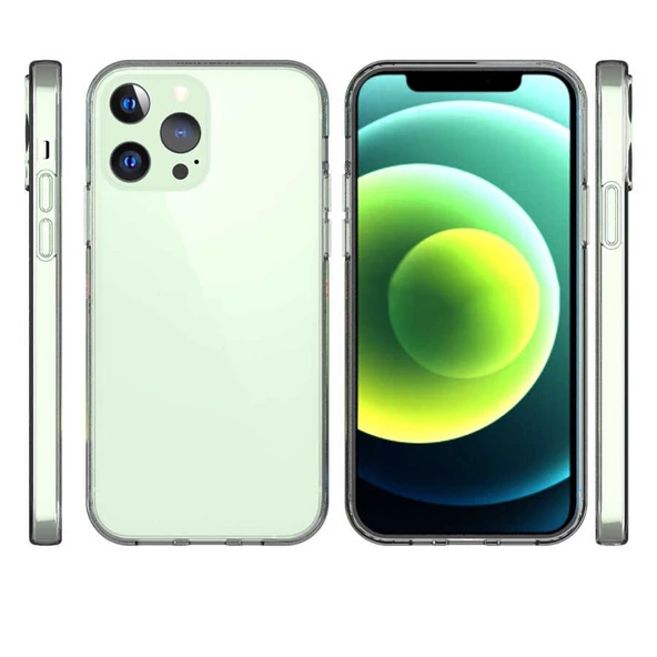 Nevarium Apple iPhone 15 Pro Uyumlu Kılıf Lüx Şeffaf Kamera Korumalı Silikon Kılıf - Resim 3