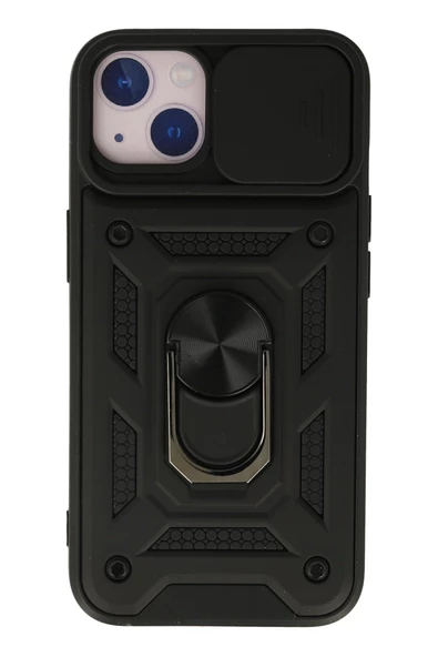 Nevarium iPhone 15 Uyumlu Kılıf Pars Lens Sürgülü Yüzüklü Standlı Korumalı Kılıf ürün görseli