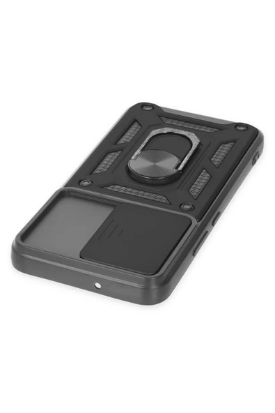 Nevarium Samsung Galaxy S22 Uyumlu Kılıf Pars Lens Sürgülü Yüzüklü Standlı Korumalı Kılıf - Resim 3