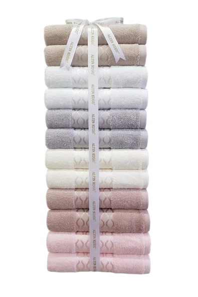 Elissa Yüz Havlusu 12 Adet-6 Renk- 50x80 Cm