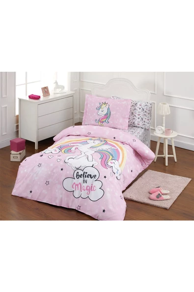 Unicorn Tek Kişilik Lastikli Fitted Çarşaf Nevresim Takımı - 2