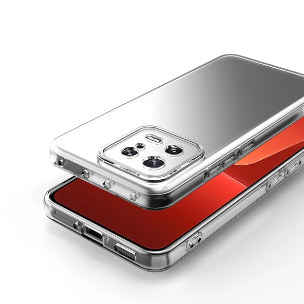 Nevarium Xiaomi Mi 13 Pro Uyumlu Kılıf Lüx Şeffaf Kamera Korumalı Silikon Kılıf - Resim 3