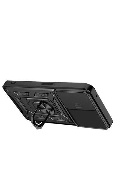 Nevarium Xiaomi Redmi Note 13 4G Uyumlu Kılıf Pars Lens Sürgülü Yüzüklü Standlı Korumalı Kılıf - Resim 2