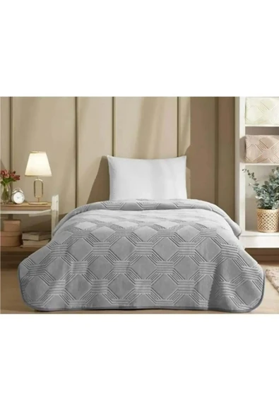 Trendy Art Deco Battaniye Tek Kişilik Koyu Gri - 3