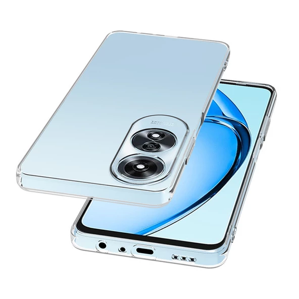 Nevarium Oppo A60 Uyumlu Kılıf Lüx Şeffaf Kamera Korumalı Silikon Kılıf - Resim 3