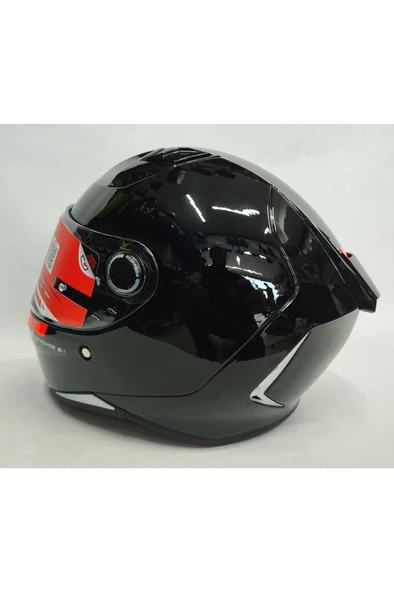 Kask Revenge 2 Solıd A11 Gloss Black Şeffaf Vizörlü 14b