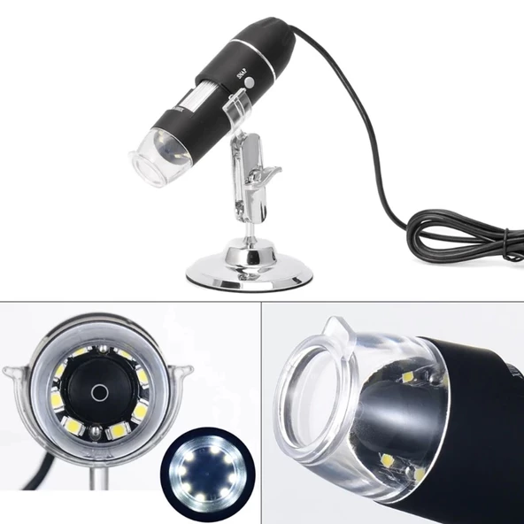 1600x Usb Dijital Mikroskop Kamera Endoskop 8led Büyüteç Metal Standı - 5