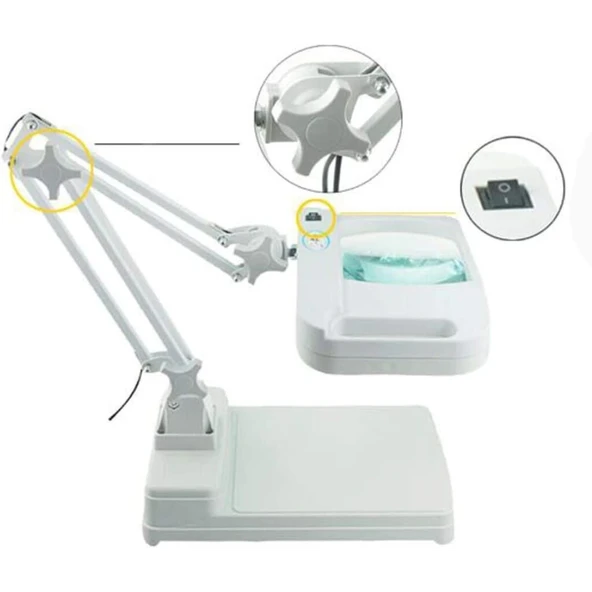 5x 10x Büyüteç  Led Işıklı Süper Parlak Enerji Tasarruflu  Masa Lambası Lt861 - 3