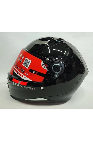 Kask Revenge 2 Solıd A11 Gloss Black Şeffaf Vizörlü 14b - 2